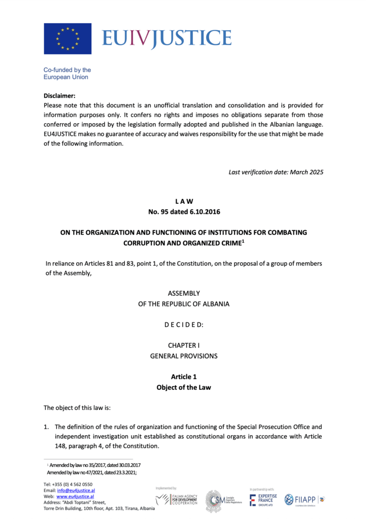 LAW-NR-95-2016