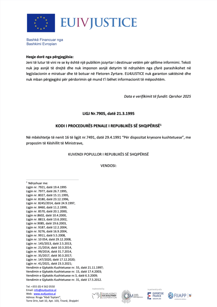 Kodi-i-Procedures-Penale